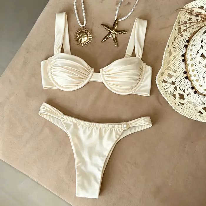 Maillot de bain bikini pour femme, ensemble de maillot de bain à coupe haute, tenue de plage, vêteme