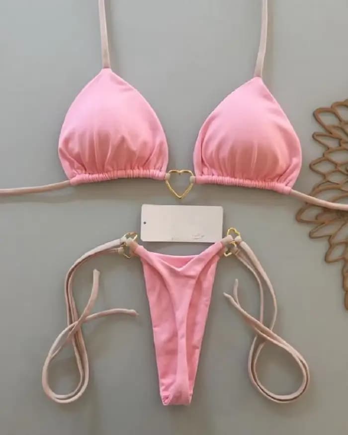 RUOTONSEPT-Maillot de bain deux pièces sexy pour femme, bikini brésilien, couleur unie, col licou, t