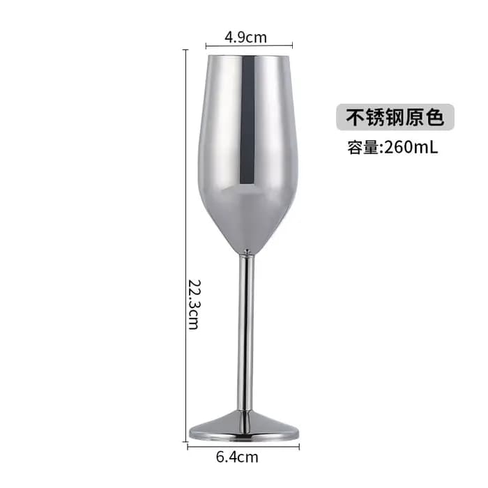 Flûte à Champagne en acier créative, Bar, glace, Cocktail, vin, tasse en verre de Champagne, 200-260