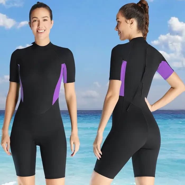 Combinaison de plongée courte en néoprène pour femmes, 3mm, une pièce, Sport, fermeture éclair au do