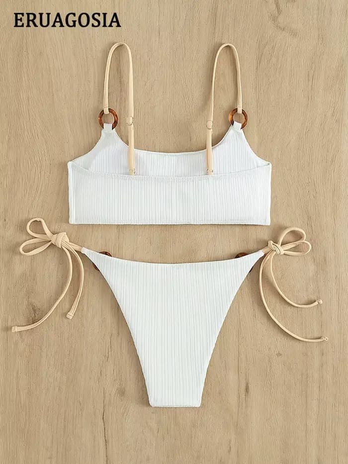 Bikini côtelé sexy pour femmes, maillot de bain push-up, ensemble de bikinis pour femmes, vêtements