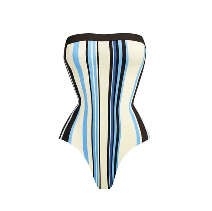 2 pièces maillot de bain rayé avec jupe longue Sexy femmes Bikini maillot de bain Push Up licou Biqu