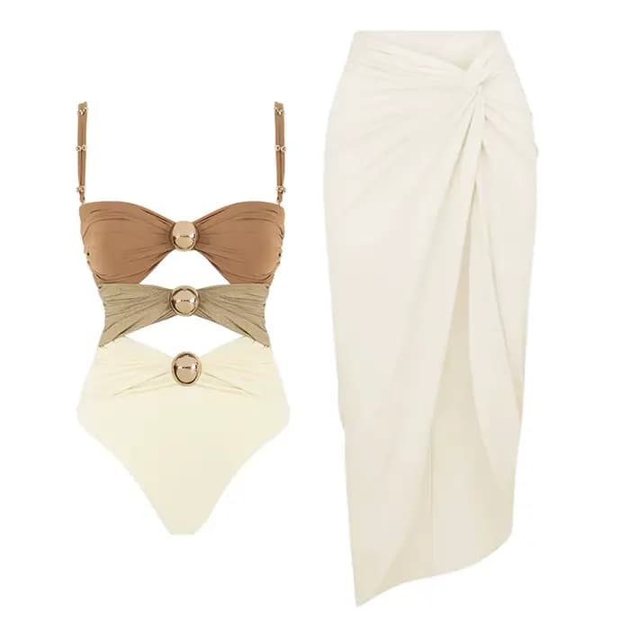 Hollowen-Maillot de bain une pièce, sexy, avec couverture, pour femmes, vêtements de plage, patchwor