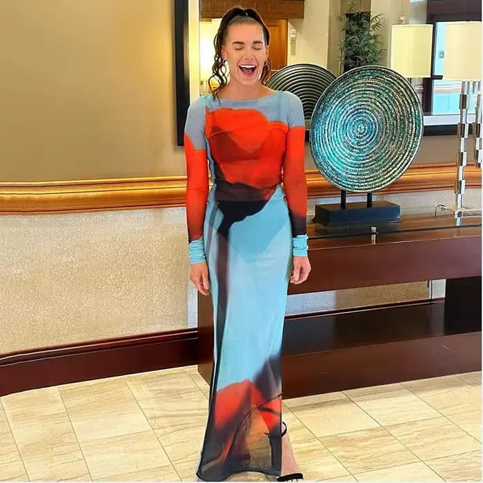 Yivorovy-Robe de plage longue à imprimé floral pour femme, coupe couvertes, maille transparente, man