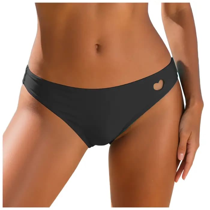 Bas de maillot de bain taille basse pour femme, style culotte, avec découpe cœur et dos en T, maillo