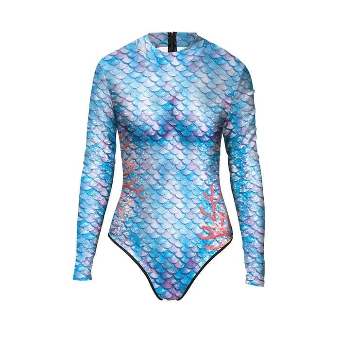 Nadanbao 2025 nouveau printemps été une pièce maillot de bain écailles de poisson impression à manch
