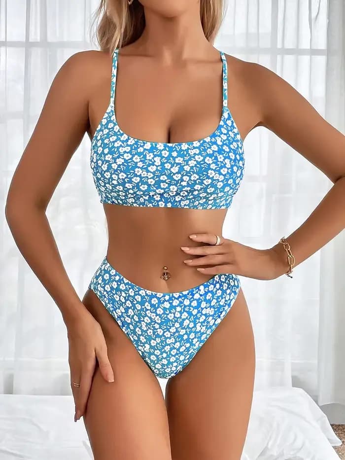 Maillot de bain sexy pour femme, ensemble bikini deux pièces taille haute, style brésilien, collecti