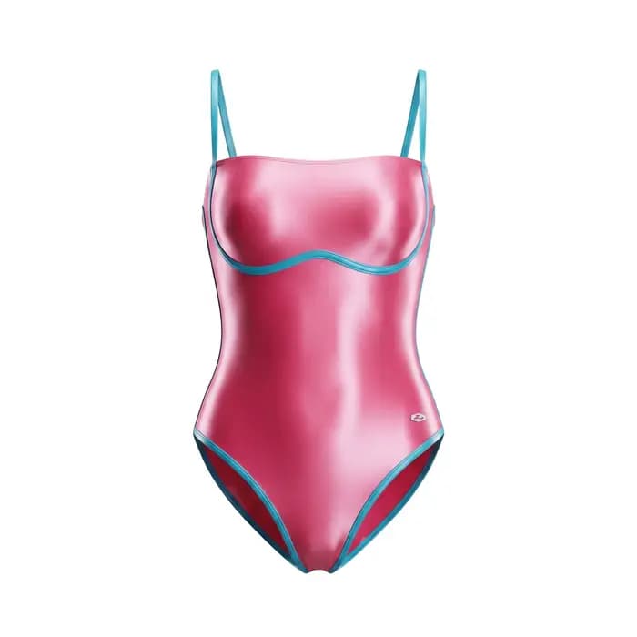 LEOHEX Maillot de bain une pièce brillant pour femme, coupe haute, sans doublure, coupe ajustée, pou
