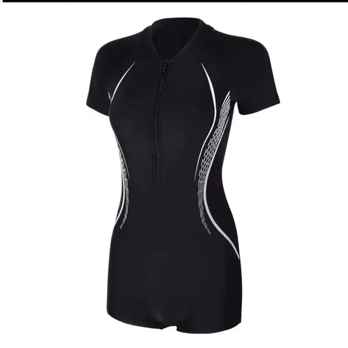 Maillot de bain à manches courtes pour femme, une pièce, protection solaire athlétique, vêtements de