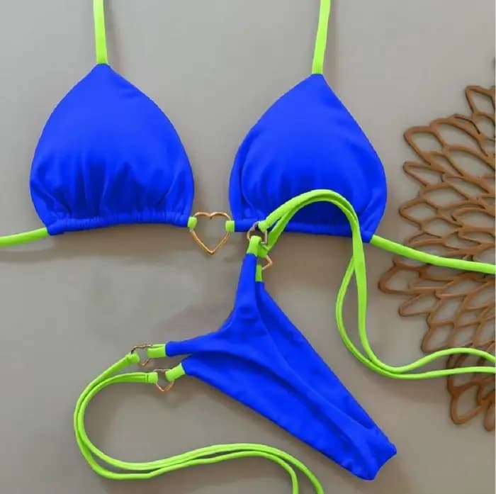 RUOTONSEPT-Maillot de bain deux pièces sexy pour femme, bikini brésilien, couleur unie, col licou, t