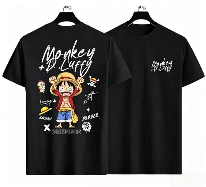 T-shirt One Piece Luffy, motif anime, pur coton, respirant, T-shirt blanc tendance, vêtements de rue