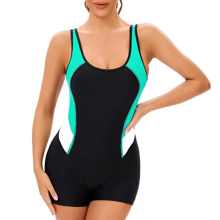 Maillot de bain une pièce pour femme, sport professionnel, patchwork, fibre, sexy, dos nu, combinais