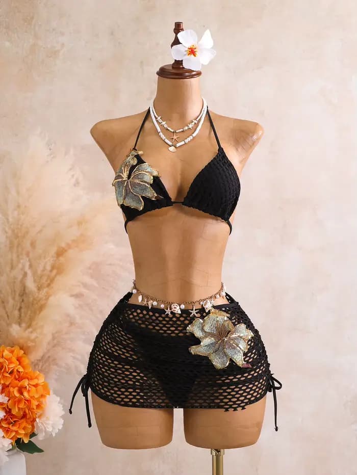 Maillot de bain sexy à rayures zèbre pour femme, bikini halter push-up triangle, maillot de bain bré