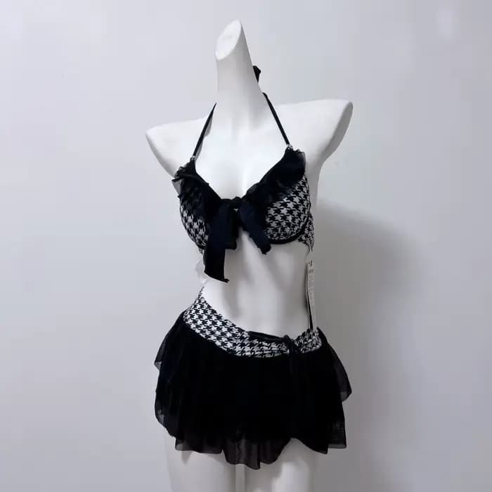 Ensemble de bikini gothique vintage noir Spice Girls pour femmes, style Y2k Harajuku, coupe ajustée,