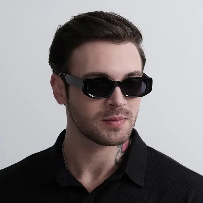 Lunettes de soleil de mode Ruiao 2026, nouveau modèle noir classique rétro de marque, monture épaiss