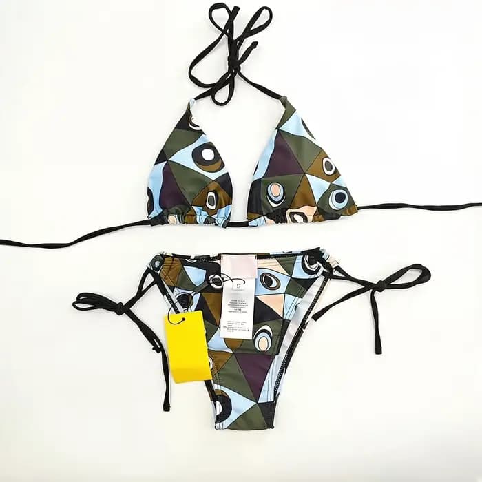 Nouvel ensemble bikini foulard bandeau femme 2026 au design classique avec logo signature lettre, ma