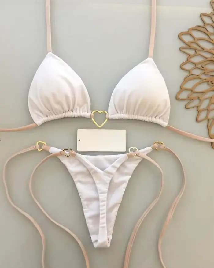 RUOTONSEPT-Maillot de bain deux pièces sexy pour femme, bikini brésilien, couleur unie, col licou, t