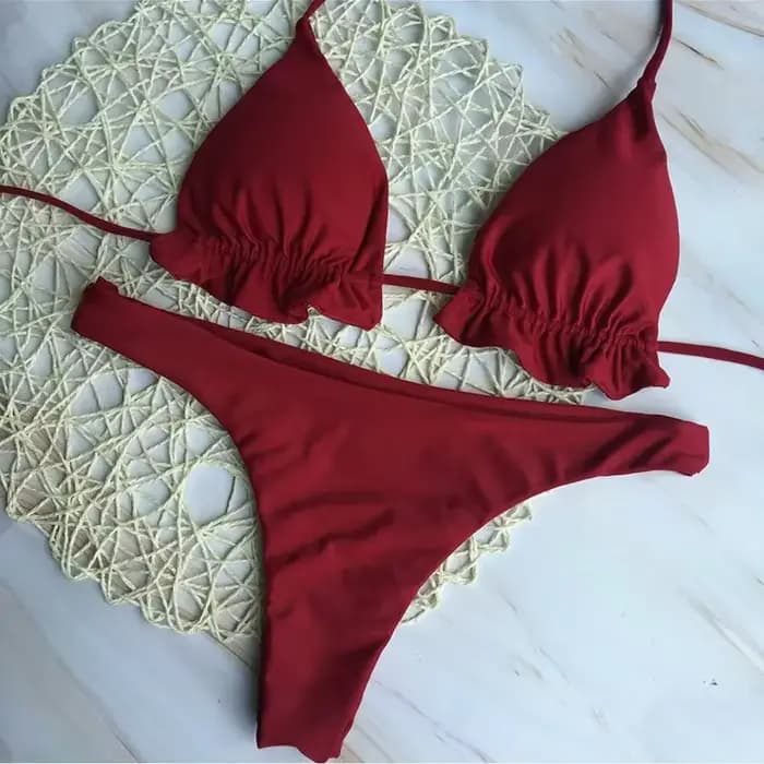 Été brésilien Bikini ensemble pour femmes Sexy 2 pièces ensemble maillot de bain push-up haut bandea
