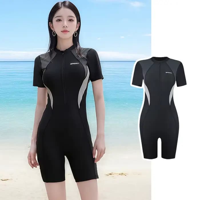 Maillot de bain une pièce pour femme 2026, nouvelle collection, combinaison de sport à manches court