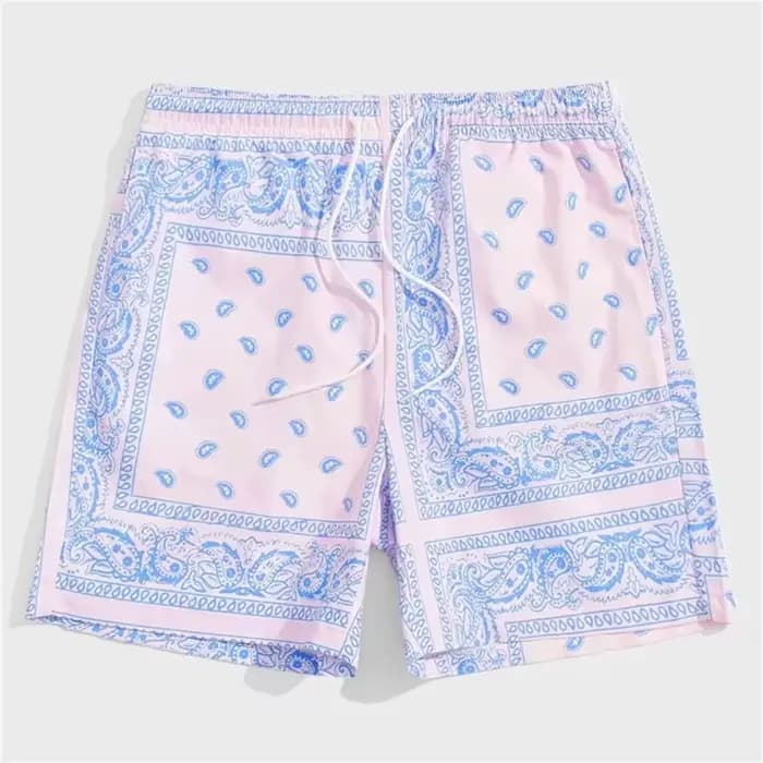 Shorts de plage à motif Paisley pour hommes et femmes, shorts de bain décontractés avec cordon de se