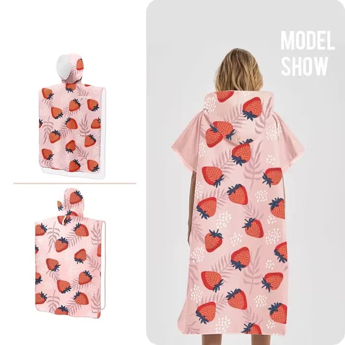 Poncho de Surf Personnalisé en Microcarence pour Adulte, Serviette de Bain pour Sports Aquatiques, R