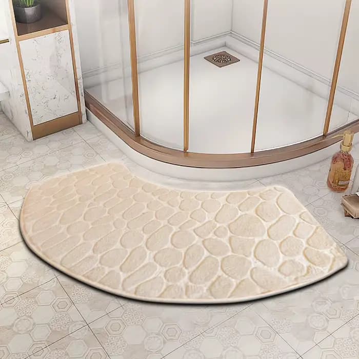 Tapis de bain en velours antidérapant 3D, pavé en relief, paillasson absorbant, pour porte, lavage e