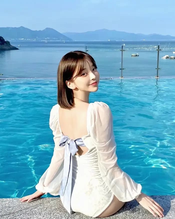 Maillot de bain une pièce pour femmes, tenue de plage, trempée, grande taille, style japonais coréen