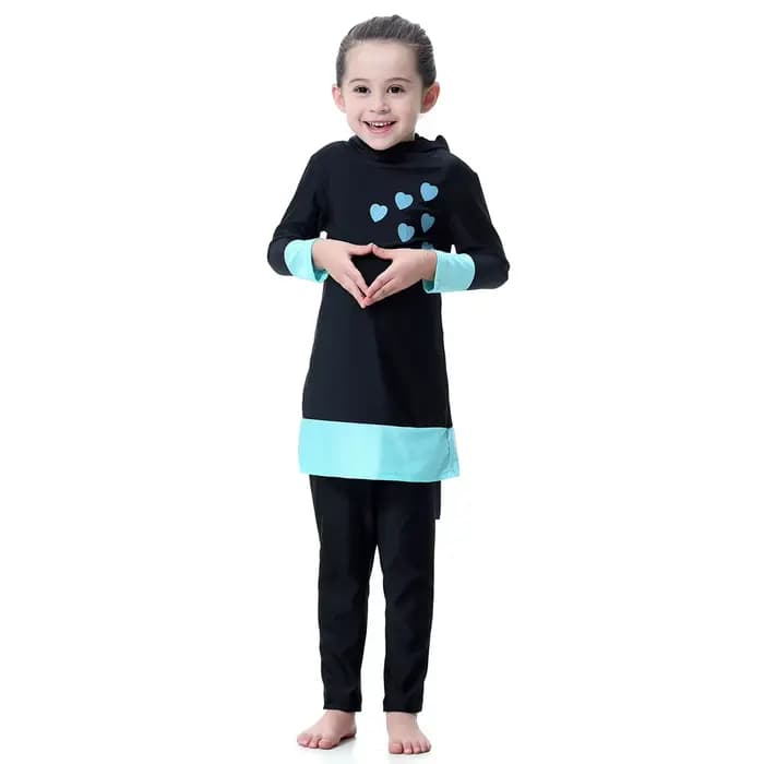 Maillot de bain islamique pour filles musulmanes, joli hijab, vêtements de plage pour enfants, vêtem