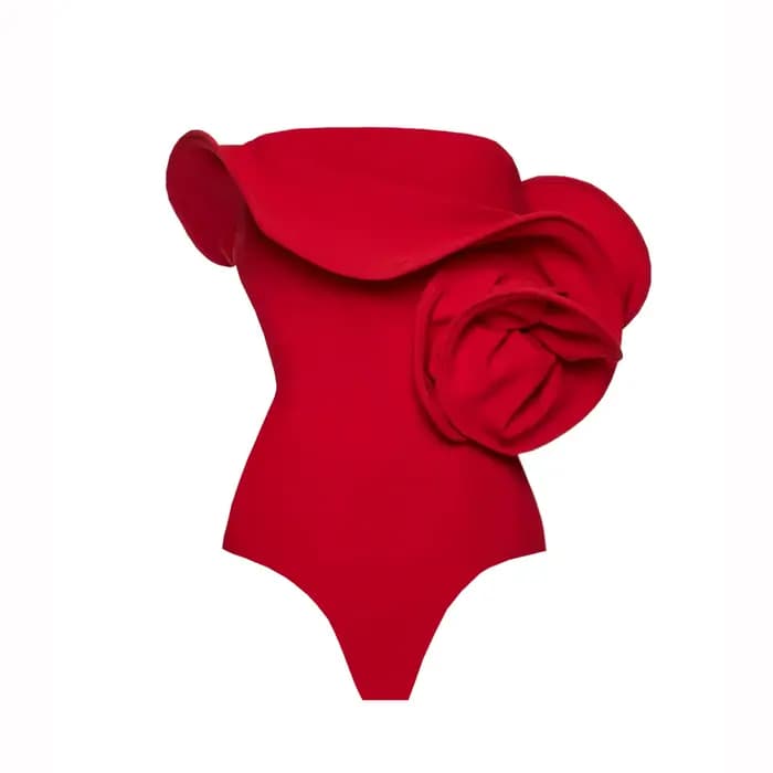 Fleur rouge une pièce maillot de bain femmes maillots de bain 2025 Bikini luxe concepteur taille hau