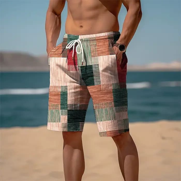 Short de bain pour homme, séchage rapide, respirant, avec cordon de serrage et poches, pour le surf,