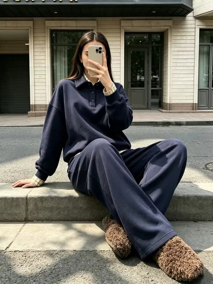 Ensemble de survêtement printanier pour femme avec pantalon large, blanc, oversize, deux pièces, cla