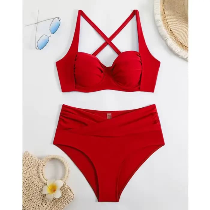 Maillot de bain sexy à armatures pour femmes, ensemble deux pièces, soutien-gorge push-up, style bré