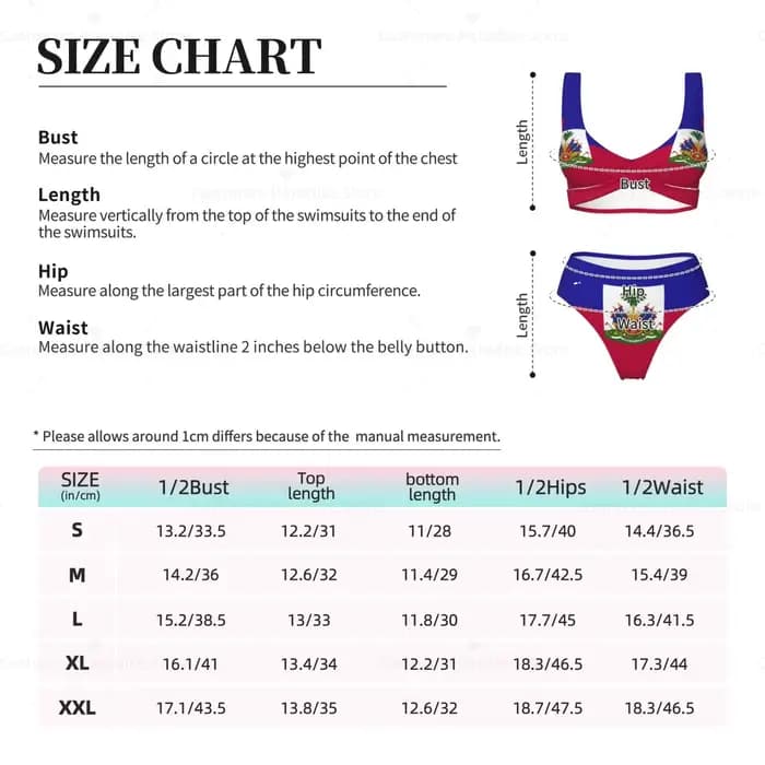 Haïti drapeau femmes Bikini ensemble maillot de bain Push Up