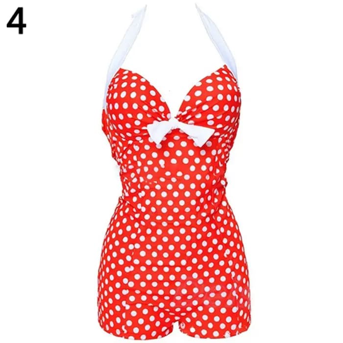 Maillot de bain une pièce à pois pour femme