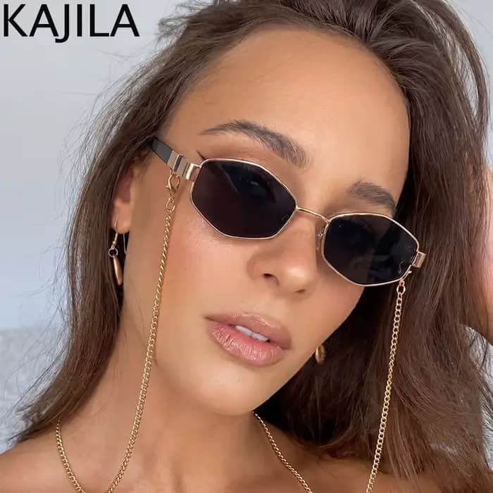 Lunettes De soleil hexagonales à petite monture pour femmes