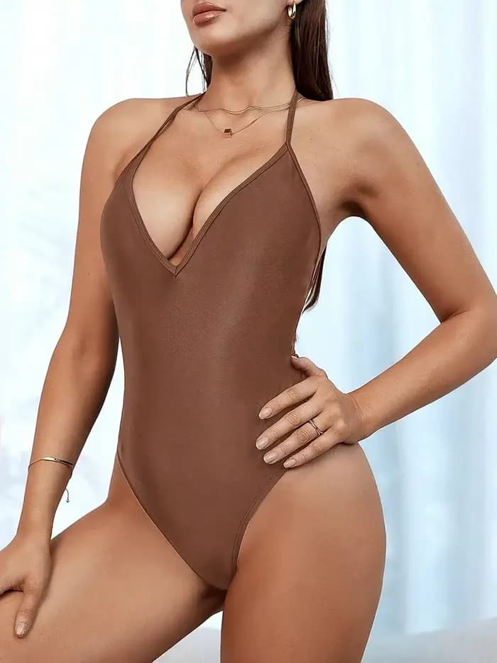 Sexy V profond maillot de bain pour femmes maillots