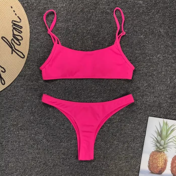 Maillot de bain femme jaune néon vert sexy uni push-up micro bikini 2026 brésilien été plage string biquini