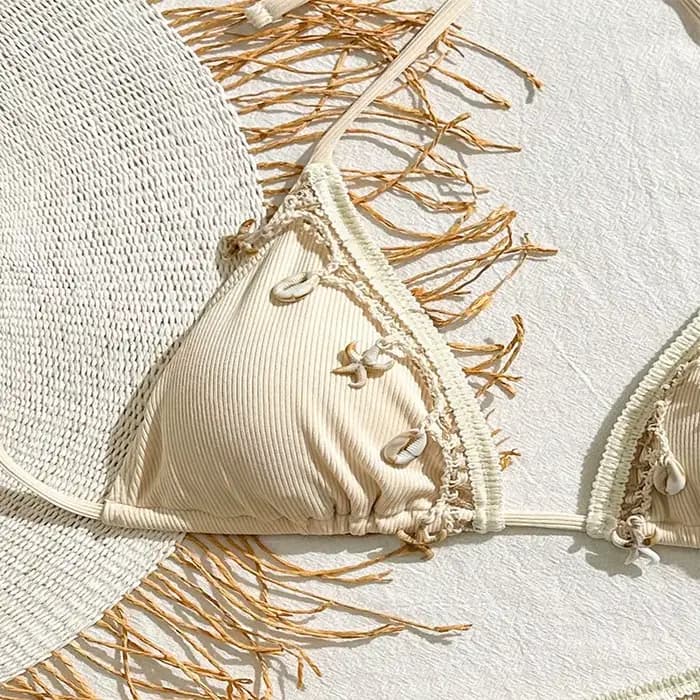 Ensemble de maillot de bain deux pièces côtelé pour femme 2026