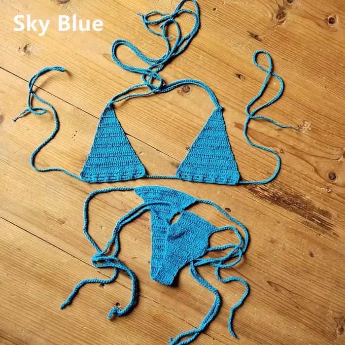 Boho plage femmes Sexy Bikini string à la main maillot de bain au Crochet bas