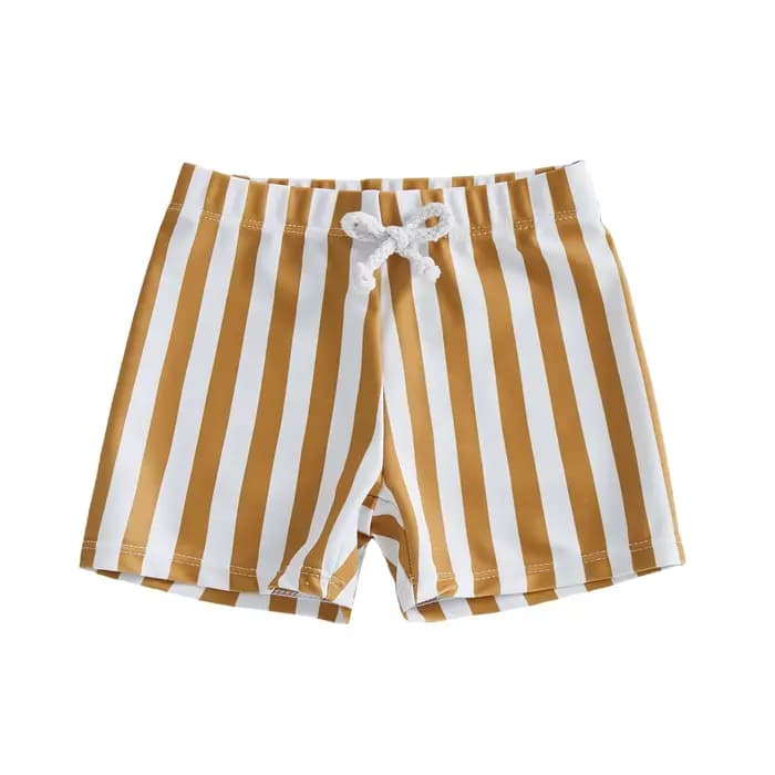 Maillot de bain pour bébés garçons, imprimé à rayures, taille élastique, short de plage, short de planche pour enfants