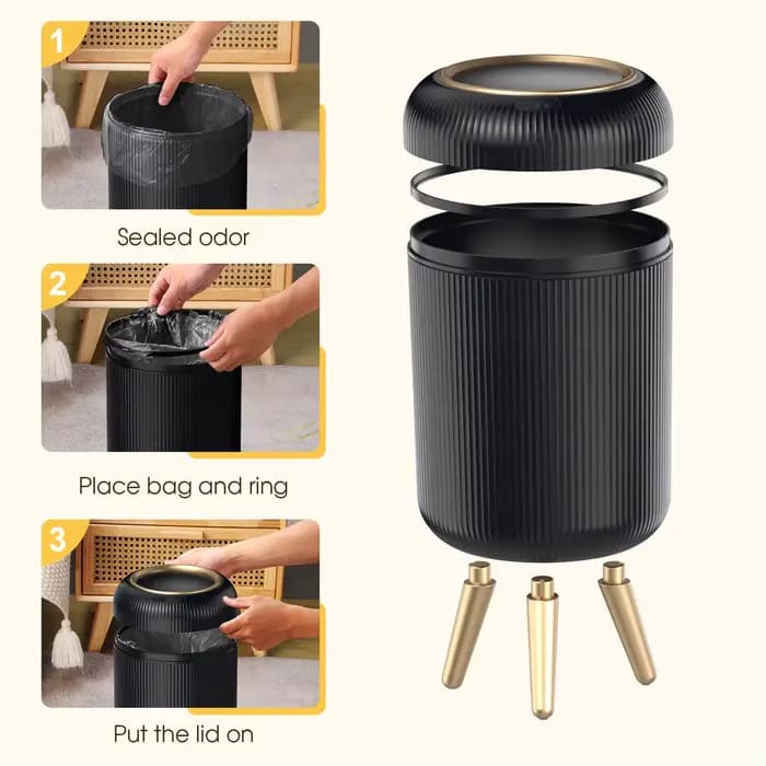 Nouvelle poubelle de salle de bain automatique sans contact 2026, corbeille à déchets avec pieds amovibles pour cuisine, bureau, toilettes, chambre