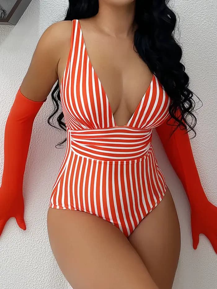 Maillot de bain une pièce rayé 2026