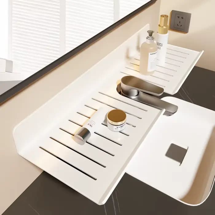 Étagère de salle de bain 30-80 cm, support de rangement mural en aluminium sans perçage pour toilettes et cuisine