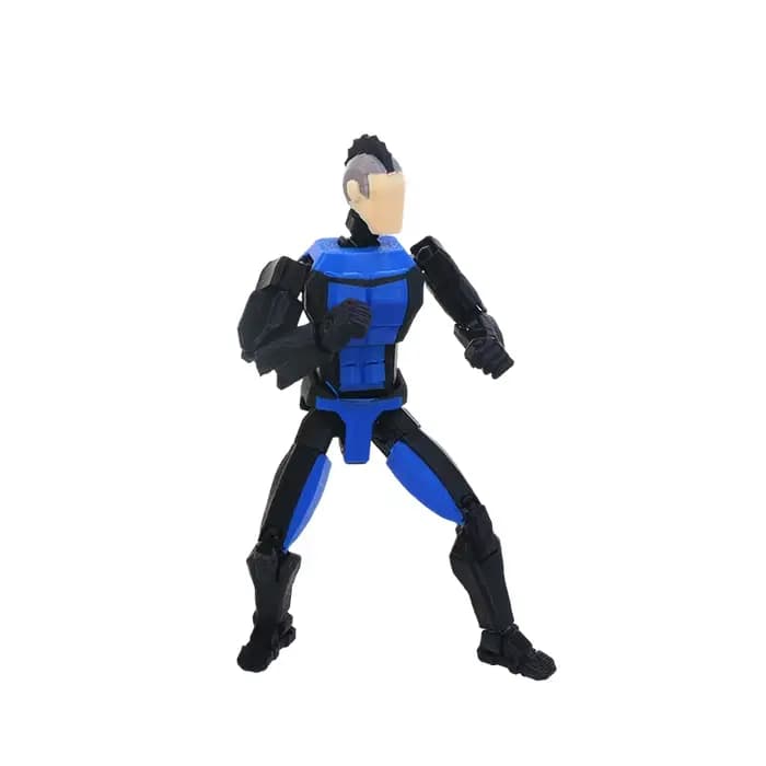Figurine de héros invincible à articulations mobiles imprimée en 3D, style rayé, avec marque de prisonnier polyvalente, pour décoration de bureau et cadeau