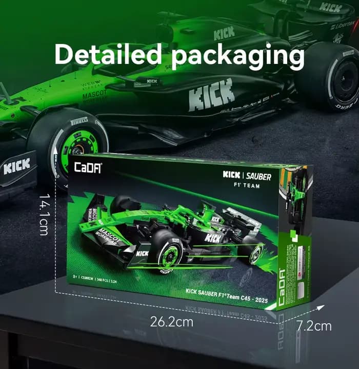 CaDA 2024 MOC Sauber F1 Team C44 formule 1 (F1) voiture de course blocs de construction de voiture de sport cadeau de vacances jouet de bloc de construction pour enfants
