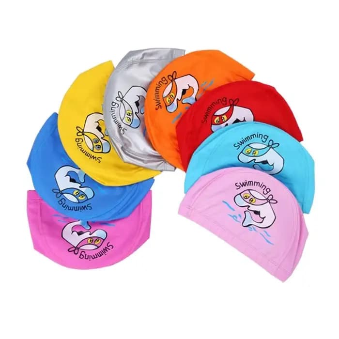 Bonnet de bain imperméable en tissu PU pour enfants