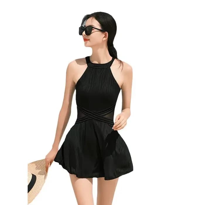 Maillot de bain une pièce haut de gamme, jupe de printemps chaude pour femmes, nouveau Style de célébrité d'internet, maillot de bain conservateur couvert du ventre, 2025