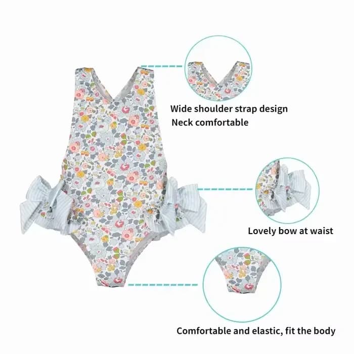 Maillot de bain une pièce pour filles, imprimé élingue, mignon, bikini de plage, 2-7 ans