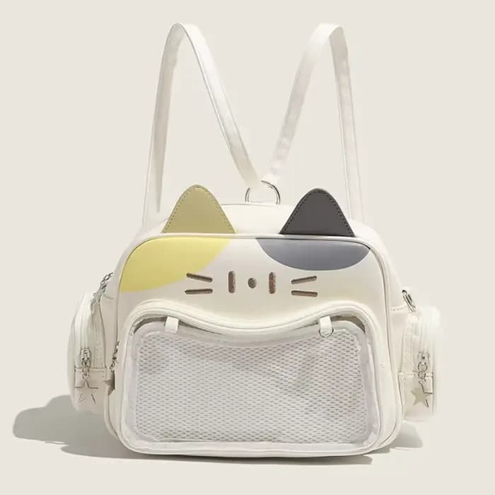 Sacs à dos Y2K Cat Ita pour femmes, sacs à bandoulière en PU, poche transparente pour filles mignonnes, esthétique initiée, coréen, Japon, Kawaii, mode
