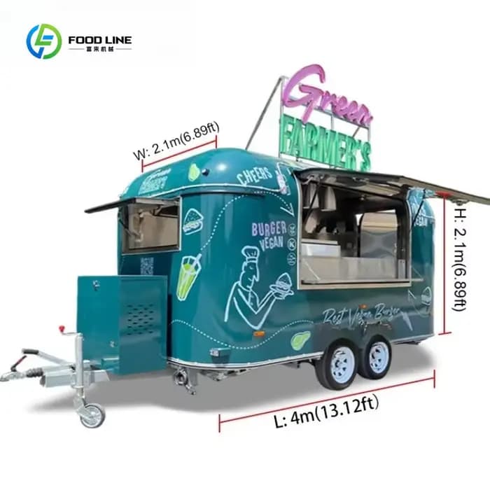 Remorques alimentaires personnalisées pour kebab et barbecue, cuisine mobile entièrement équipée, camion de restauration pour frites, burgers, pizzas avec friteuse
